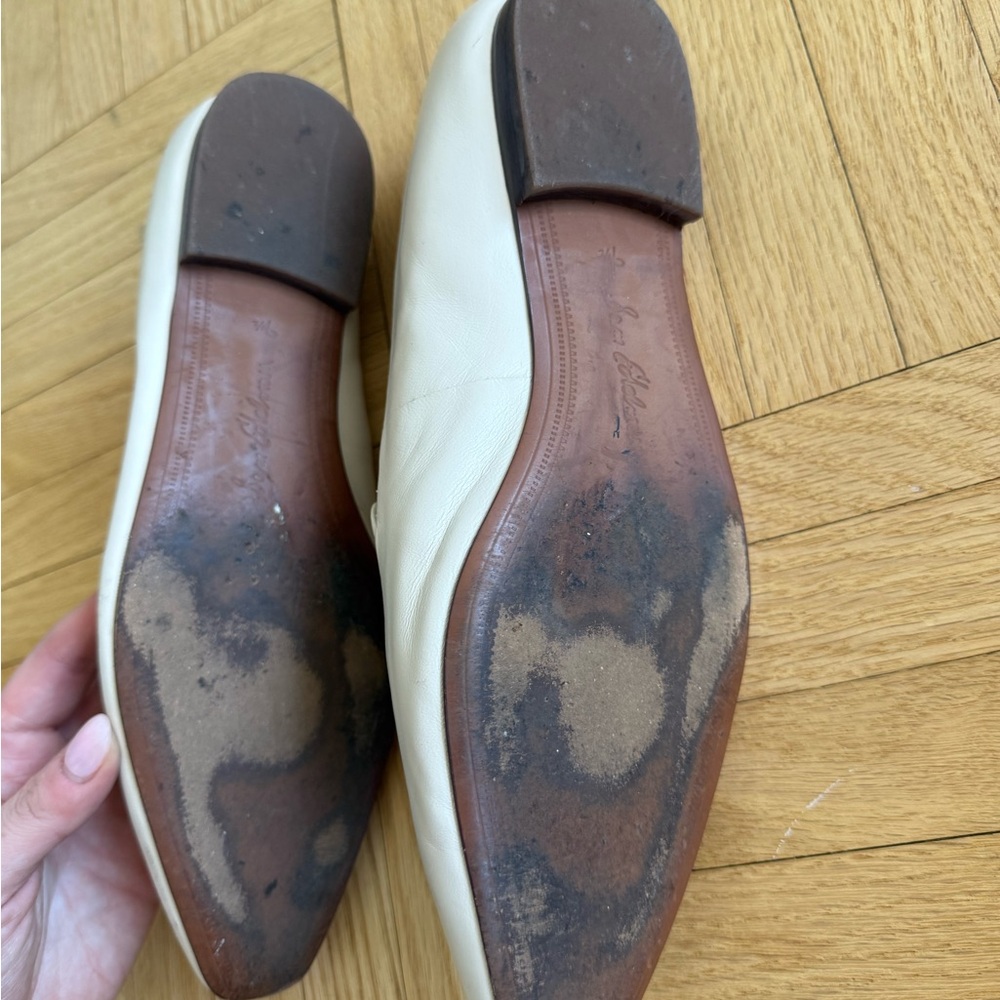 Sam Edelman White Leather Square-Toe Slip-On Loafers - Picture 2 of 2